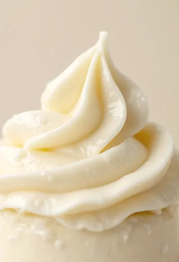 บัตเตอร์ครีมเนื้อเนียนในชามแก้วและปาดด้วยสปาตูลา