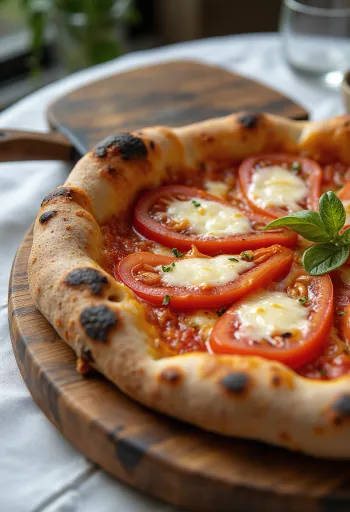 Pizza con Pomodorini กับมะเขือเทศเชอร์รี่สดและมอสซาเรลล่า