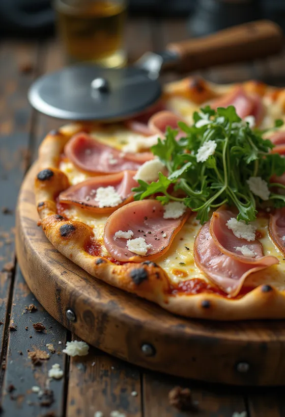 Pizza con Speck e Rucola กับแฮมสเป็คและผักร็อกเก็ต