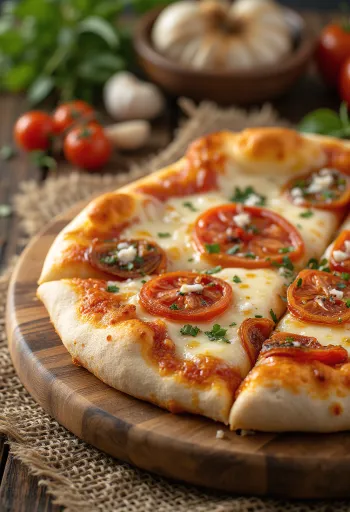 Pizza ai Pomodori Secchi พร้อมมะเขือเทศตากแห้งและชีส
