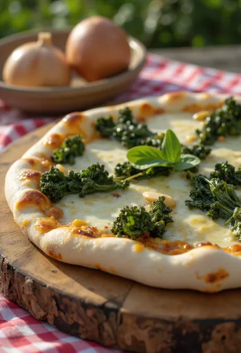 Pizza al Cavolo Nero พร้อมผักเคลและชีส
