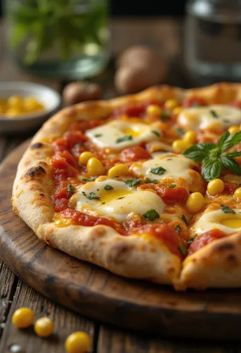 Pizza al Mais พร้อมข้าวโพดและชีส