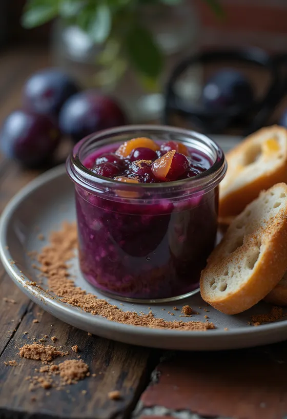 ซอสลูกพลัมส้มอบเชยพร้อมเสิร์ฟ