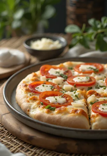 Pizza al Mascarpone พร้อมใบโหระพาและพาร์เมซาน