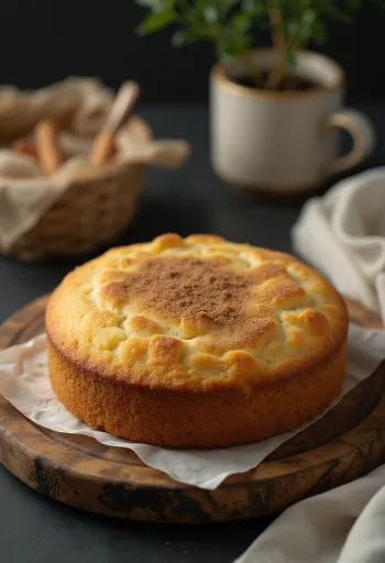 เค้กอบเชยบนจาน