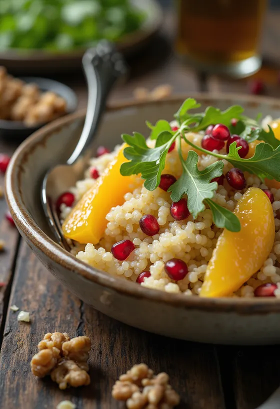 สลัดควินัวรสส้มพร้อมเสิร์ฟ