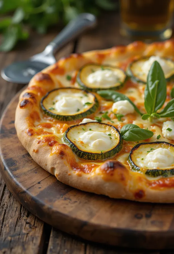 Pizza ai Fiori di Zucca พร้อมดอกซูกินีและริคอตต้าชีส