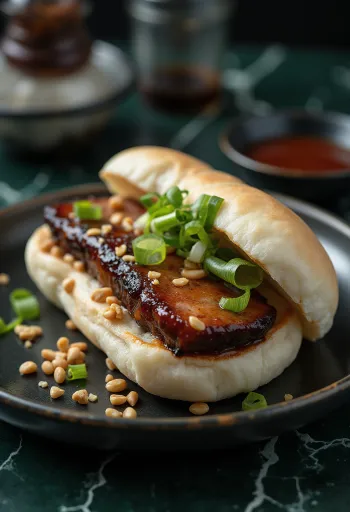Pork belly buns สไตล์เอเชียพร้อมเสิร์ฟ
