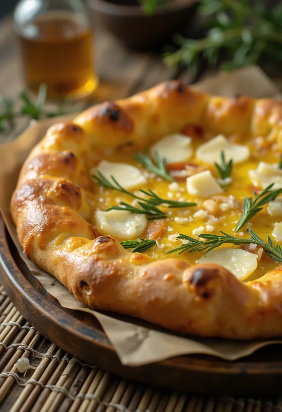 Pizza al Rosmarino พร้อมโรสแมรี่และพาร์เมซาน
