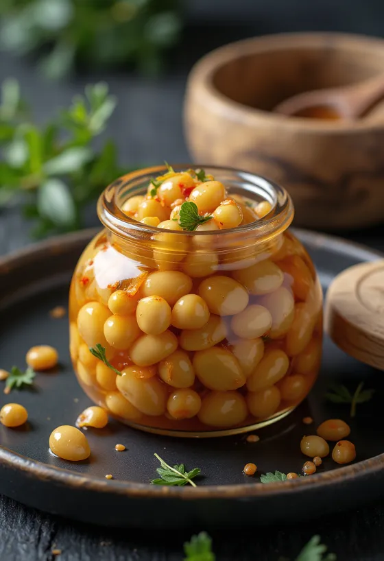 เม็ดบัวดองปรุงรสในขวดโหล