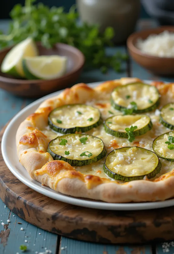 Pizza al Zucchini พร้อมซูกินีและชีส