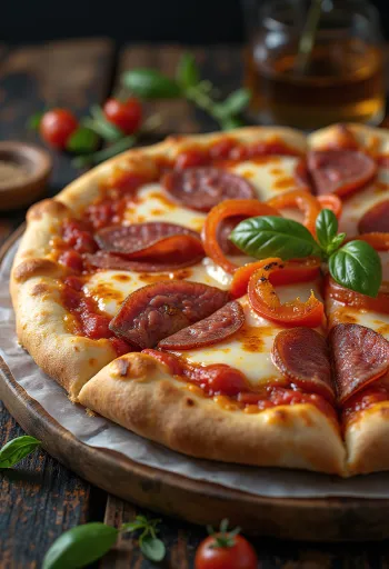 Pizza alla Campagnola พร้อมซาลามี่และผัก