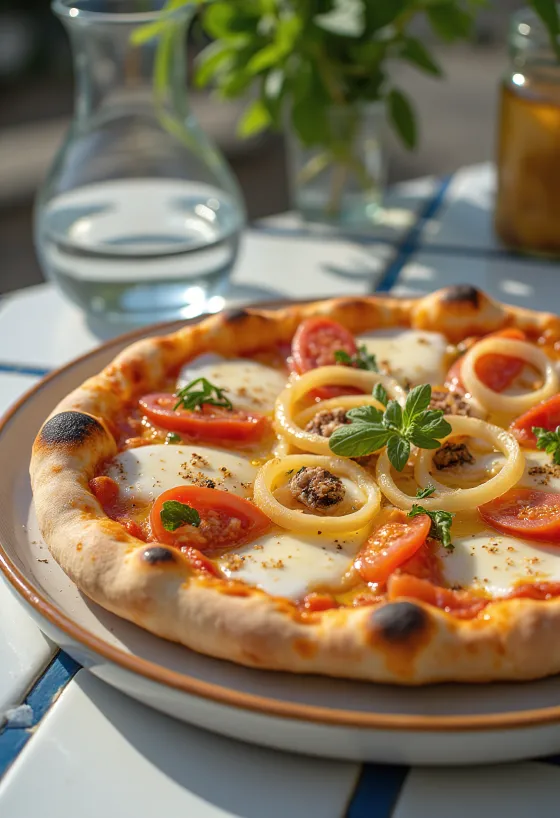 Pizza Pugliese หอมแดงและแอนโชวี่
