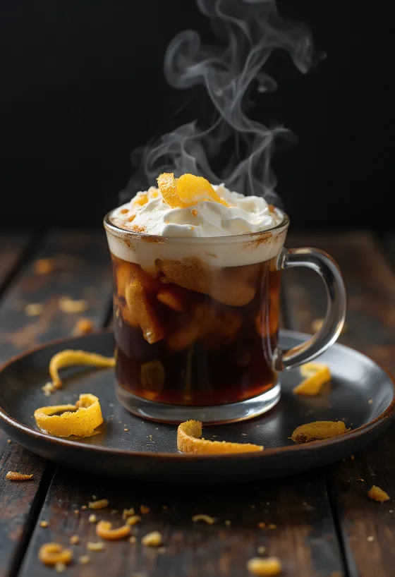 พั้นช์กาแฟรัมเสิร์ฟพร้อมวิปครีม