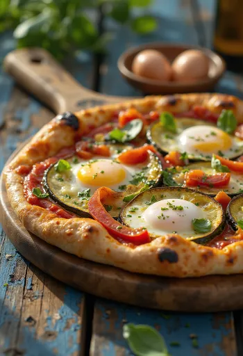 Pizza alla Griglia ผักย่างหลากสีสัน