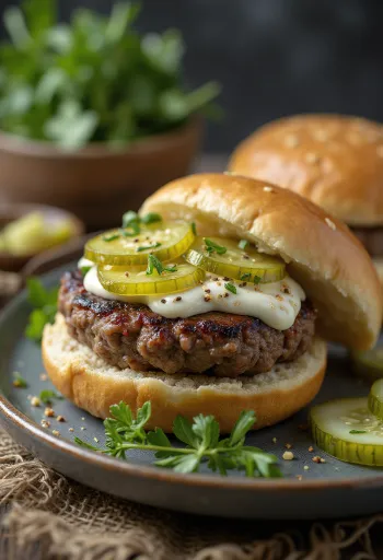 เบอร์เกอร์เนื้อสไตล์สวีเดนพร้อมเสิร์ฟ