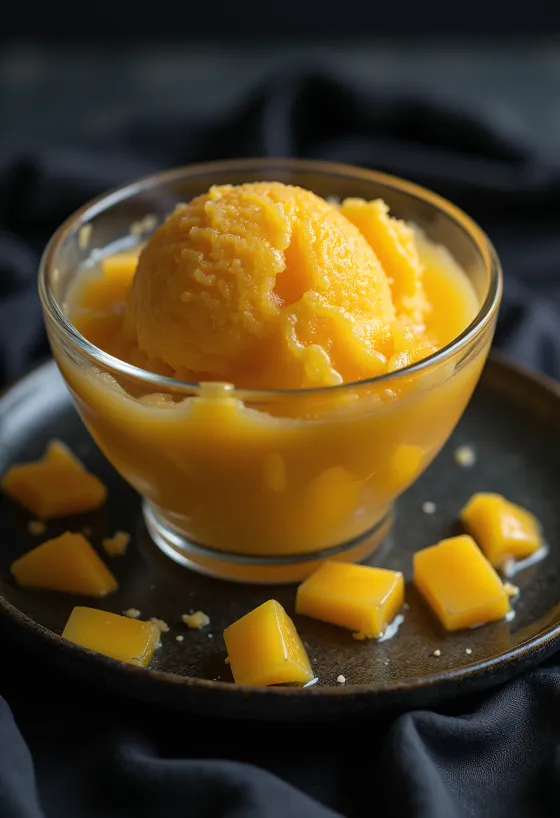 ซอร์เบต์มะม่วงโฮมเมด ของหวานแสนสดชื่น