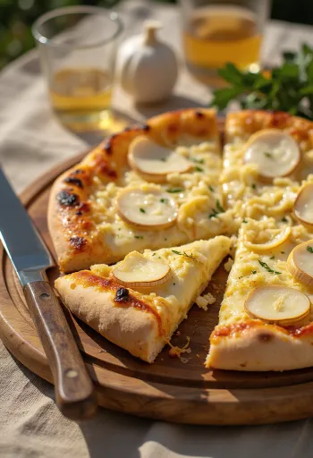 Pizza al Pecorino พร้อมชีสเปโคริโนและโรสแมรี่สด