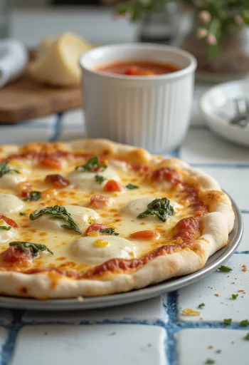 Pizza alla Ricotta กับริคอตต้าและชีส
