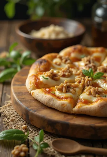 Pizza alle Noci กับวอลนัทและชีส