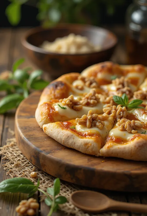 Pizza alle Noci กับวอลนัทและชีส
