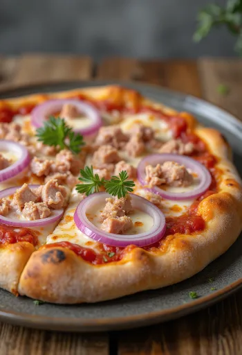 Pizza al Tonno e Cipolla พร้อมทูน่าและหอมแดง
