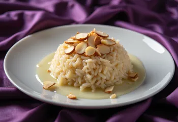 ข้าวอัลมอนด์จัดเสิร์ฟ
