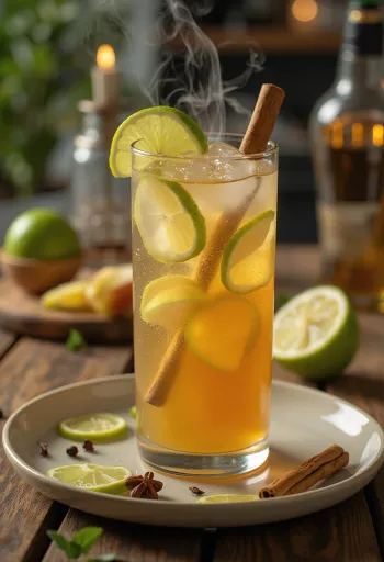 ไซเดอร์แอปเปิ้ลมะนาวไม่มีแอลกอฮอล์ในแก้ว