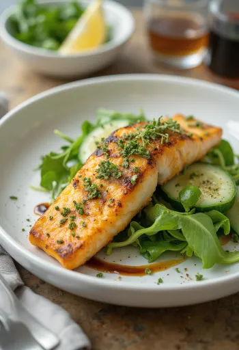 ปลาอบพร้อมสลัดผัก