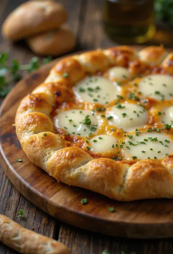 พิซซ่าควอตโตร ฟอร์มาจจิ ขอบชีส พร้อมเสิร์ฟ