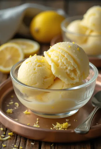 ไอศกรีมเลมอนสดชื่นเสิร์ฟ