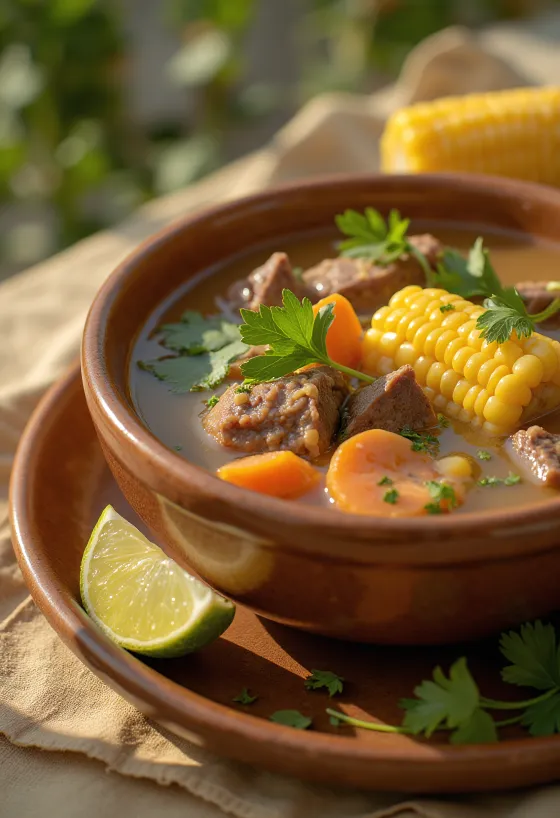 Caldo de res พร้อมเสิร์ฟ