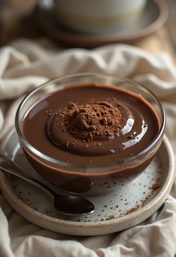 พุดดิ้งช็อกโกแลตเสิร์ฟในแก้ว