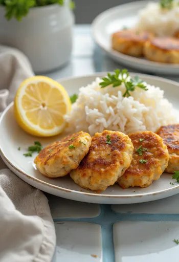 มีทบอลไก่งวงกับข้าวสวย เสิร์ฟพร้อมพาร์สลีย์สด