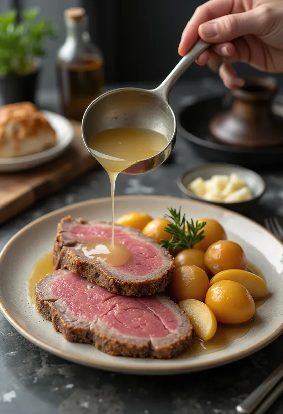 ทาเฟลสปิตซ์เสิร์ฟพร้อมมันฝรั่งและฮอร์สแรดิชแอปเปิ้ล