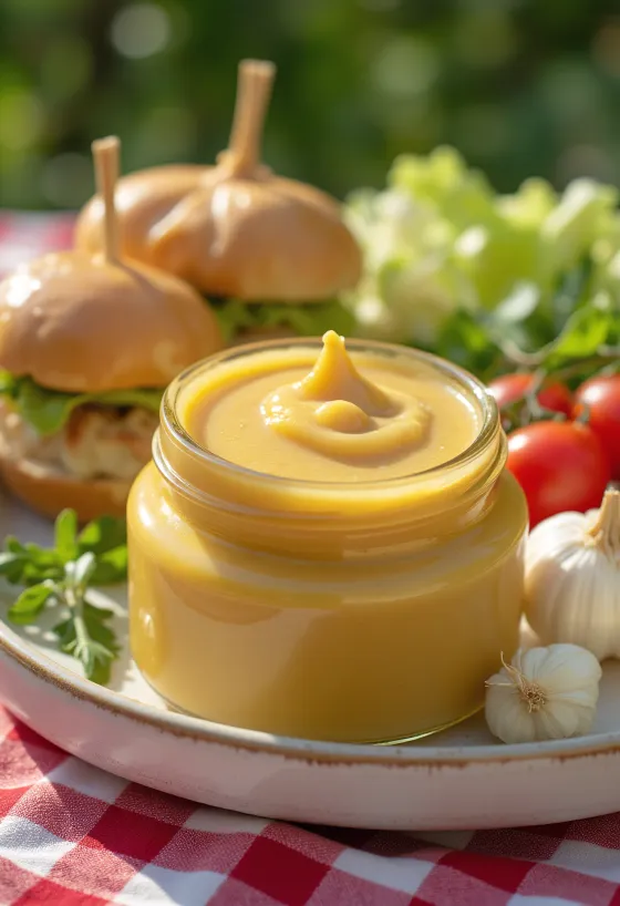 ซอสขิงมัสตาร์ดกระเทียมพร้อมเสิร์ฟ