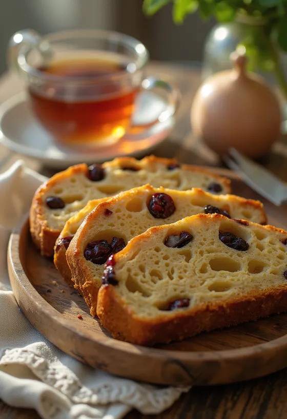 ขนมปังผลไม้เวลส์ Bara Brith อบสดใหม่