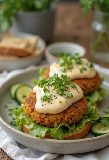 ฟาลาเฟลเบอร์เกอร์พร้อมเสิร์ฟ