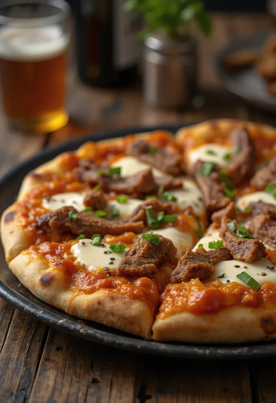 Korean Bulgogi Pizza เนื้อวัวและซอสโคชูจัง