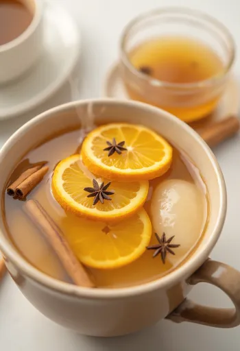 ไซเดอร์น้ำผึ้งอบเชยในแก้วมัค