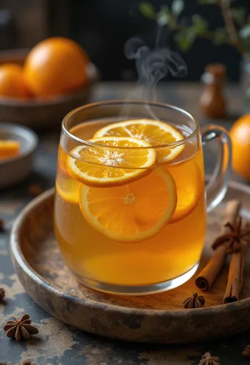 ไซเดอร์ส้มเสิร์ฟในแก้ว