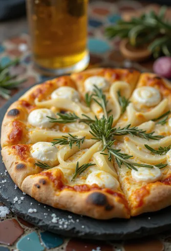 Pizza al Rosmarino พร้อมโรสแมรี่สดและชีส