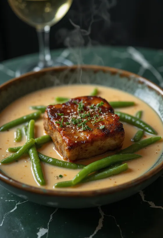 สตูว์ถั่วแขกกับซี่โครงหมูรมควันพร้อมเสิร์ฟ