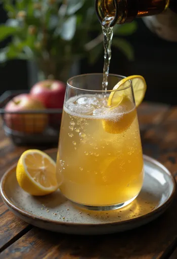 ไซเดอร์สเปน (Sidra) เสิร์ฟในแก้ว