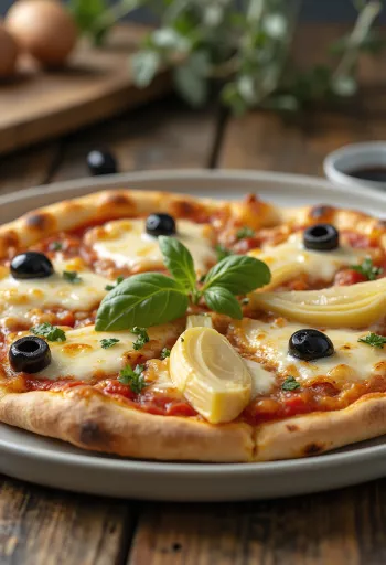 พิซซ่าอาร์ติโชคและมะกอก (Pizza ai Carciofi e Olive)