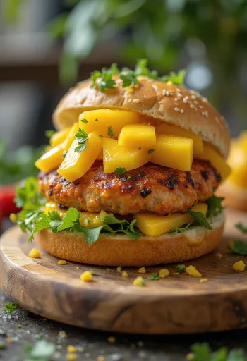 เบอร์เกอร์มะม่วงสดใส