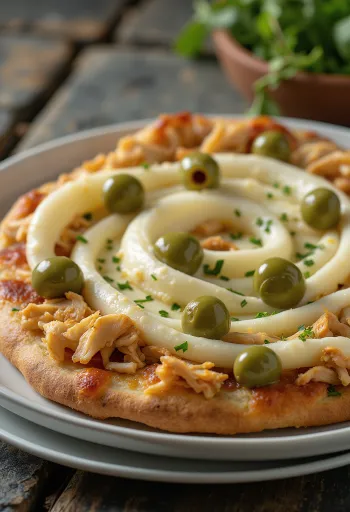 Pizza de Frango com Catupiry พร้อมอกไก่และครีมชีส