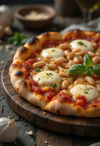 Pizza ai Fagioli พร้อมถั่วและชีส