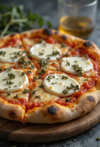 Pizza ai Formaggi di Capra พร้อมชีสนมแพะและมอสซาเรลล่า